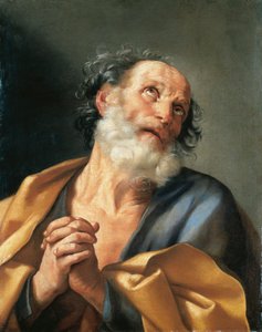 Portret van Sint-Pieter huilend door Guido Reni