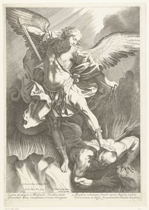 De Aartsengel St. Michael verslaat de Duivel, gegraveerd door Pieter de Bailliu, 1623-60