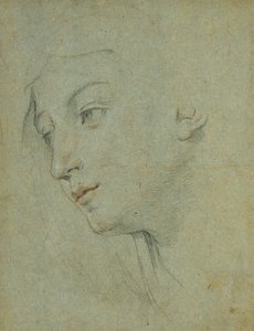 Het hoofd van een vrouw die naar links kijkt door Guido Reni