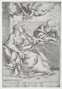 De Heilige Familie met Twee Engelen door Guido Reni