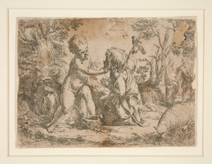 Het kindje Jezus en Sint Jan de Doper door Guido Reni