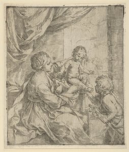 De Maagd en het Kind aan een tafel met de jonge Johannes de Doper, ca. 1600-1640