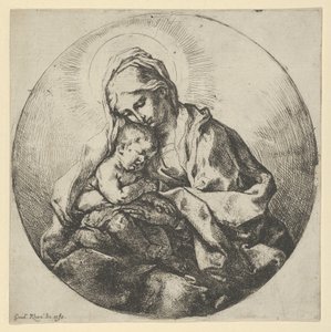De Maagd die het kind Christus vasthoudt met de vingers van haar rechterhand verborgen, ca. 1600-1640 door Guido Reni