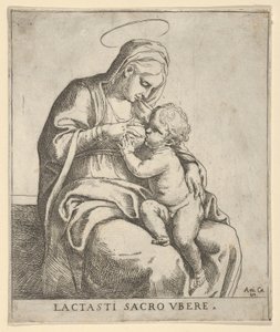 De Maagd die het Christuskind voedt