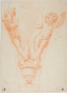 Twee putti met potplant