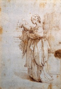 Vrouw met kussen
