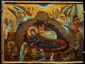 De geboorte van Christus. door Guido da Siena