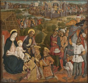 De aanbidding der wijzen door Guidoccio di Giovanno Cozzarelli