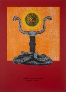Over de geschenkgevende deugd, Aldus sprak Zarathustra, 2024 (houtsnede en zeefdruk) door Guilherme Pontes