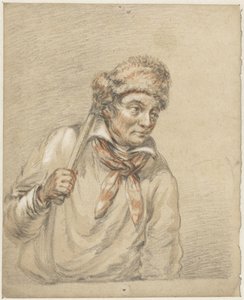 Man met bontmuts op het hoofd door Guillaume Anne van der Brugghen