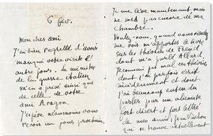 Brief aan Andre Breton door Guillaume Apollinaire