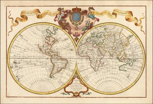 1720 kaart van de wereld - Mappemonde a l