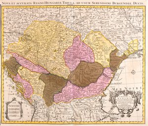 Groot deel van Kroatië (behalve het noorden), Bosnië en Herzegovina, Servië en Montenegro, groot deel van Bulgarije (behalve het zuiden), het zuiden van Oekraïne, Moldavië, Roemenië, het zuiden van Slowakije, Hongarije door Guillaume Delisle