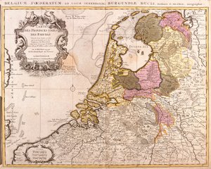 Kaart van de Verenigde Provincies van Nederland (ets)