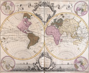 Planisfeer Wereld door Guillaume Delisle