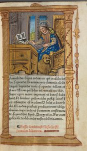 Gedrukt getijdenboek (gebruik van Rome): fol. 20r, St. Marcus door Guillaume Le Rouge