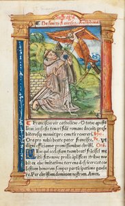 Gedrukt getijdenboek Gebruik van Rome: fol. 106v, St. Franciscus van Assisi, 1510