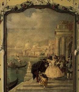 Gemaskerde Dame voor de Salute, Venetië