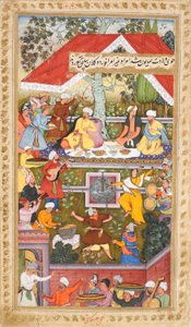 Vieringen ter ere van de geboorte van Humayun in de Chahar Bagh van Kabul (Sur Gujarati), c.1590 door Gujarati Sur