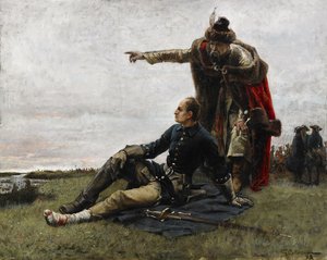 Karel XII van Zweden en Ivan Mazepa na de Slag bij Poltava, 1879 door Gustaf Cederström