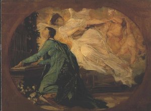 Orgelspeler door Gustav Klimt