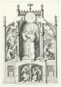 Vier scènes uit het leven van Maarten Luther (gravure) door Gustav Ferdinand Leopold Konig