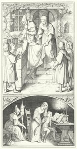Maarten Luther als jonge student zingend in de stad Eisenach door Gustav Ferdinand Leopold Konig