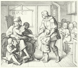 Maarten Luther op school door Gustav Ferdinand Leopold Konig