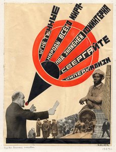 Sovjet politieke agitatie kunst: Onderdrukte Volkeren van de Hele Wereld door Gustav Klutsis