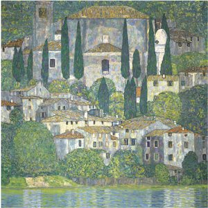 Kerk in Cassone Landschap met Cipressen, 1913
