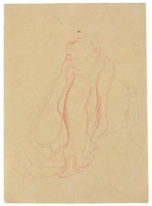 Kostuumstudie met samengevouwen handen, herhaling van de rechterkant, c.1903-04