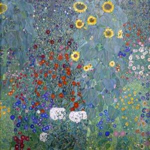 Plattelandstuin met zonnebloemen door Gustav Klimt