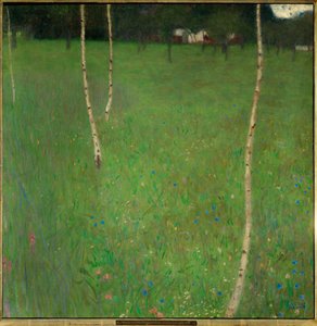 Boerderij met berken door Gustav Klimt