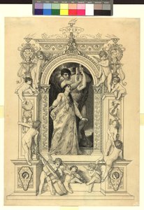 Oper (Vorlage für: Gerlach & Schenk, Allegorien und Embleme Bd. 1 Nr. 64a) door Gustav Klimt