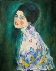 Portret van een jonge vrouw door Gustav Klimt