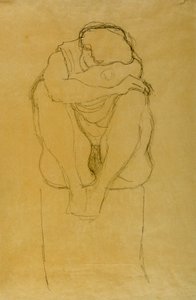 Zittende vrouw door Gustav Klimt