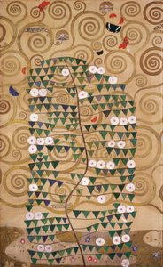 Schetsen voor de fries voor het Palais Stoclet in Brussel, België (aquarel  potlood op papier) door Gustav Klimt