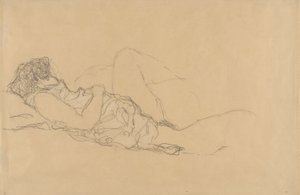 Slapende Vrouw door Gustav Klimt