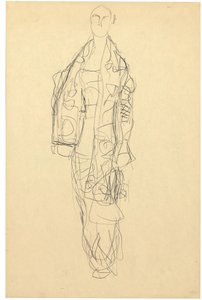 Staande dame met cape, ca. 1914-16 door Gustav Klimt