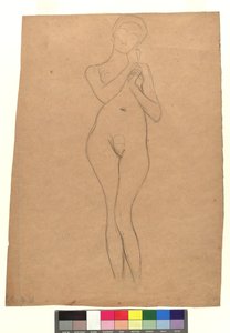Stehender weiblicher Akt door Gustav Klimt