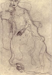 Studie voor het schilderij Portret van Adele Bloch-Bauer I door Gustav Klimt