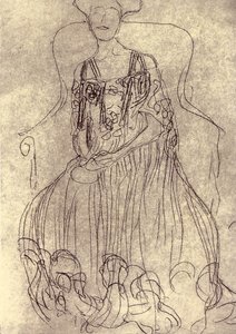 Studie voor het schilderij Portret van Adele Bloch-Bauer I door Gustav Klimt