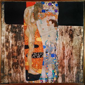 De drie tijdperken van de mens door Gustav Klimt