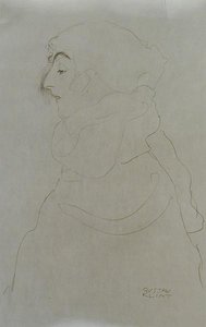 Vrouw in profiel, c.1904-06 door Gustav Klimt