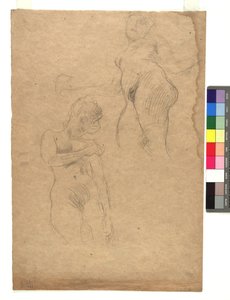 Zwei Studien weiblicher Akte door Gustav Klimt