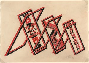 Propagandastand (Arbeiders van de Wereld Verenigt U) door Gustav Klutsis