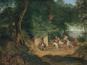 De put in het bos bij Ariccia, 1831 door Gustav Karl Ludwig Richter