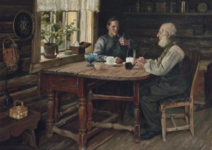 Koffiepauze 1900 door Gustav Wentzel