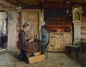 Interieur van Sandbu boerderij in Vaga