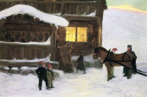 De gasten arriveren door Gustav Wentzel